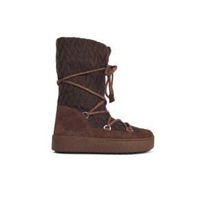 Moonboot 'Ltrack' Knit Cocoa Wool Blend Boots Women